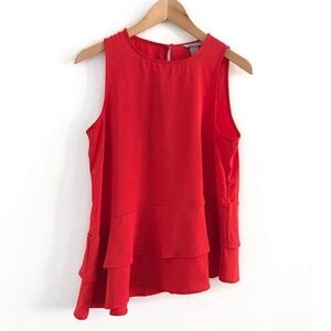 H&M Red Sleeveless Tiered Ruffle Camisole